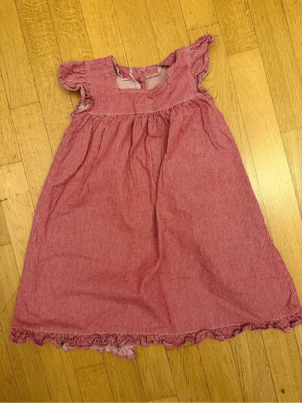 Wheat Denmark Red Stripe Seersucker Dress - Size 6 Years
